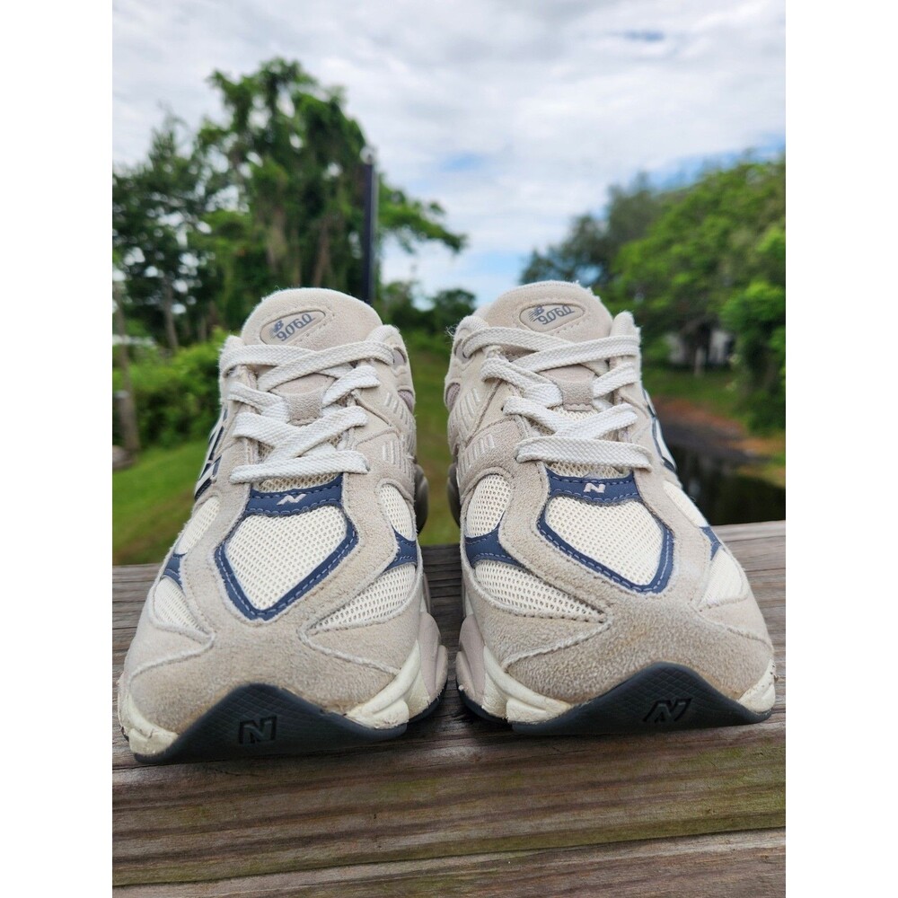 New Balance 9060 Little Kids' Lace Leather Beige Cream Sneakers Shoes Size 2 - Picture 7 of 15